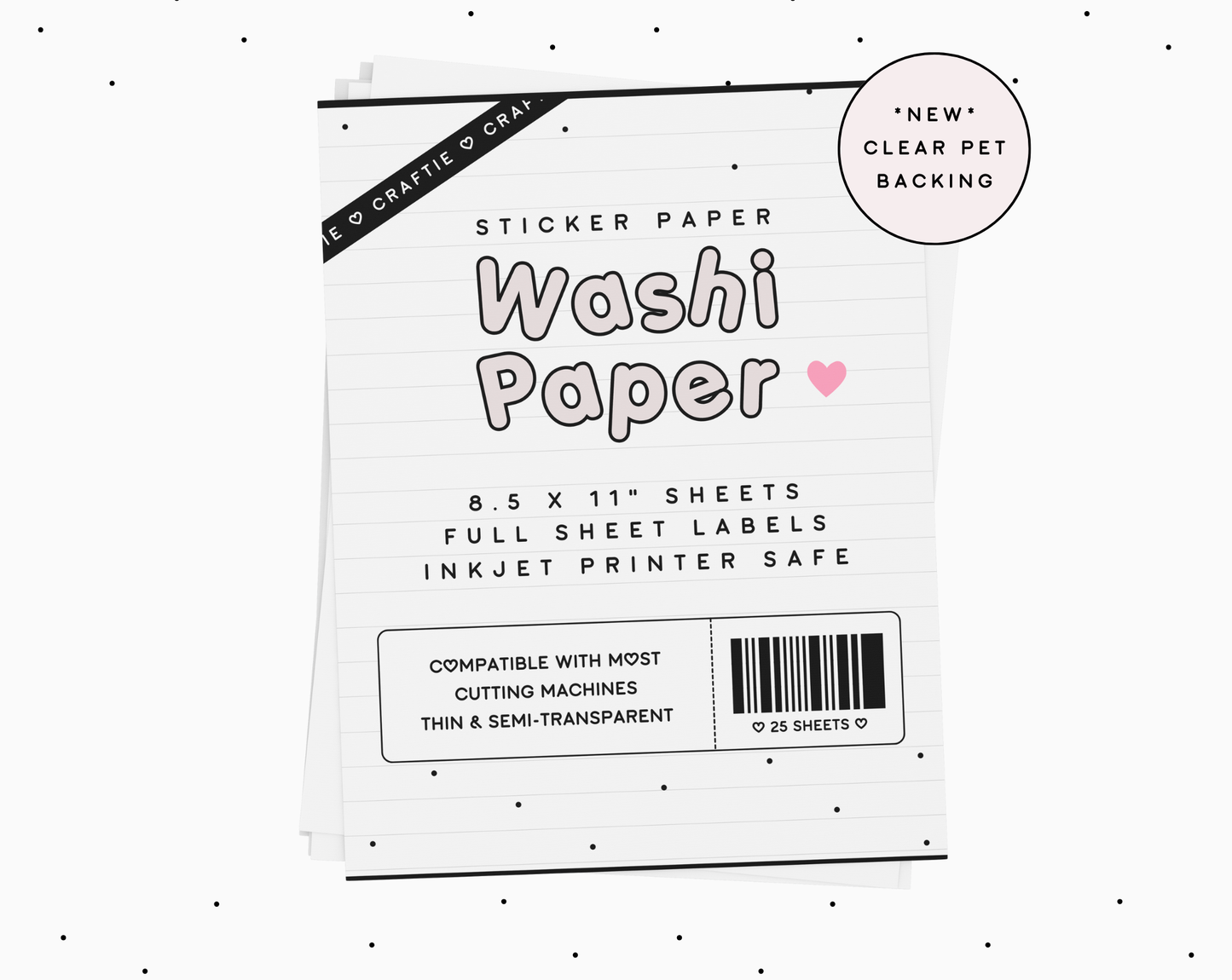 Washi Paper • Clear PET Backing • Sticker Paper