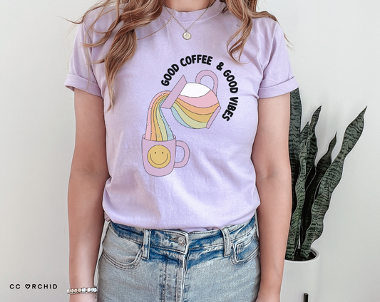 Good Coffee & Good Vibes Screen Print Transfer