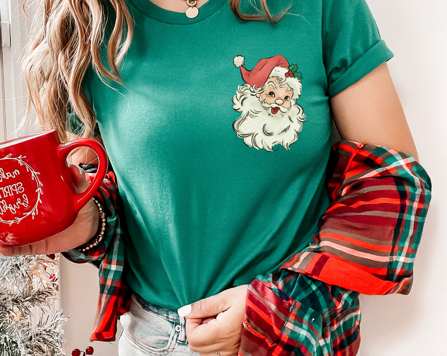 POCKET Vintage Santa Screen Print Transfer