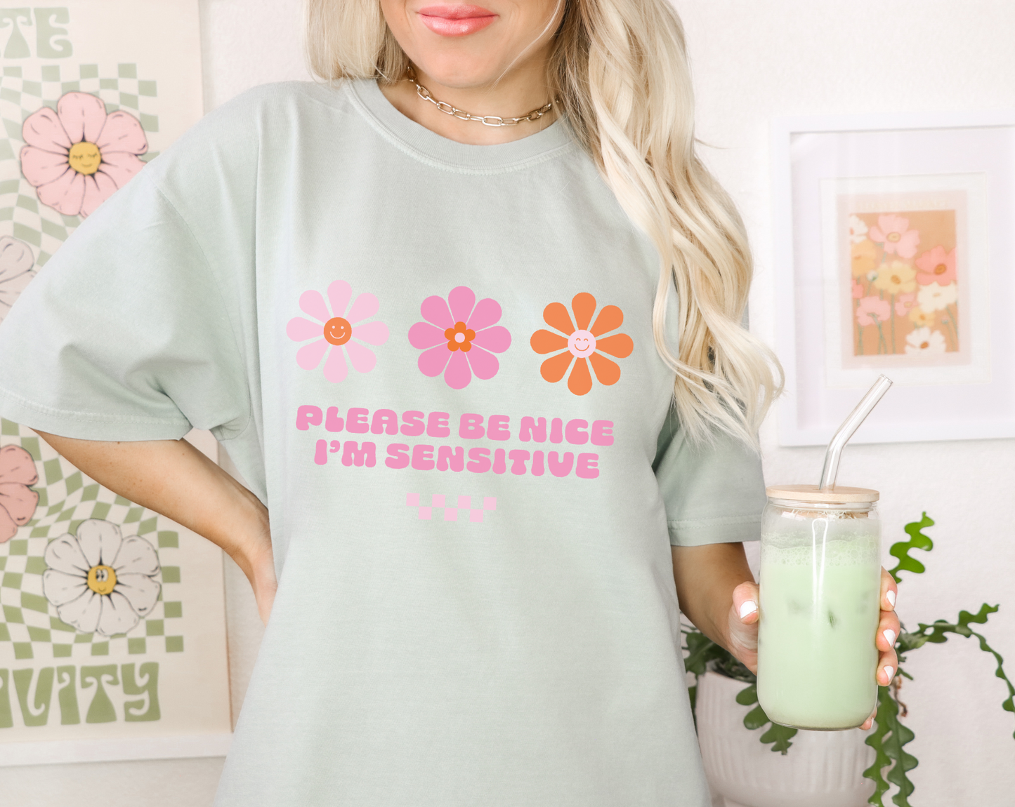 Please Be Nice I'm Sensitive Screen Print Transfer