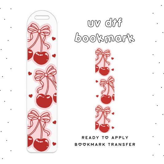 Coquette Cherries • UV DTF Bookmark Transfer