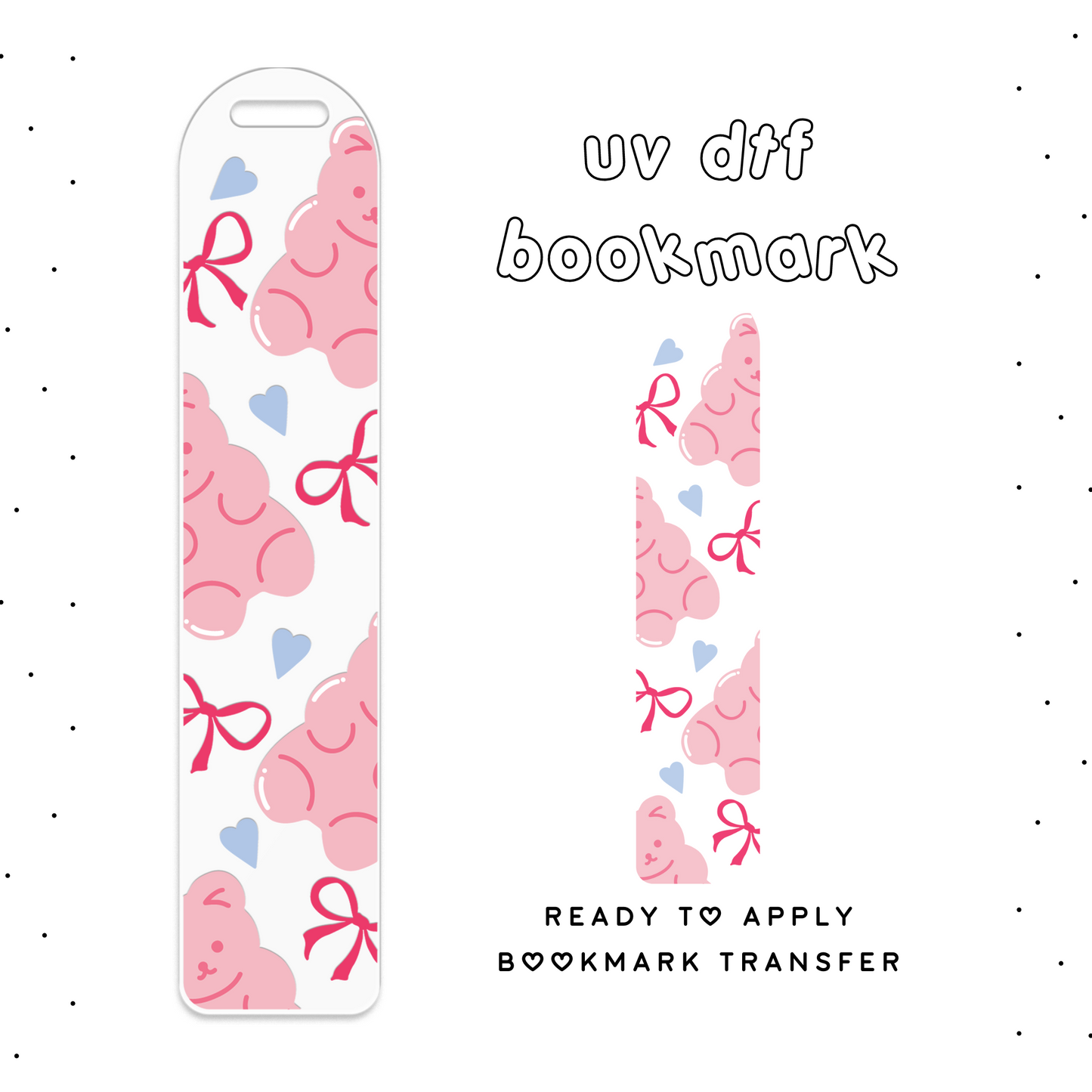 Pink Gummy Bears • UV DTF Bookmark Transfer