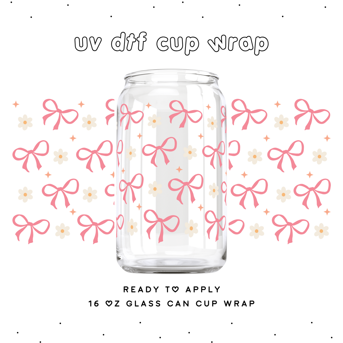 Daisy Bows • UV DTF Cup Wrap