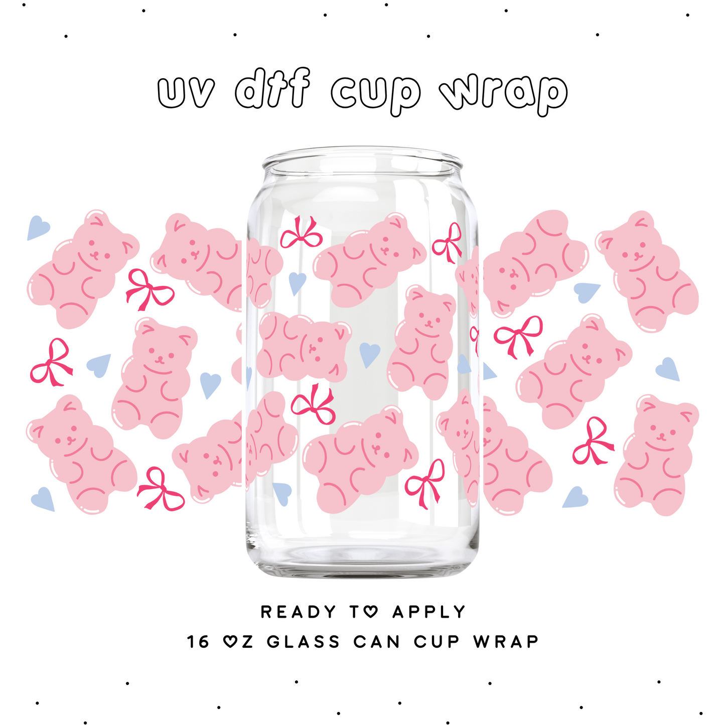 Pink Gummy Bears • UV DTF Cup Wrap