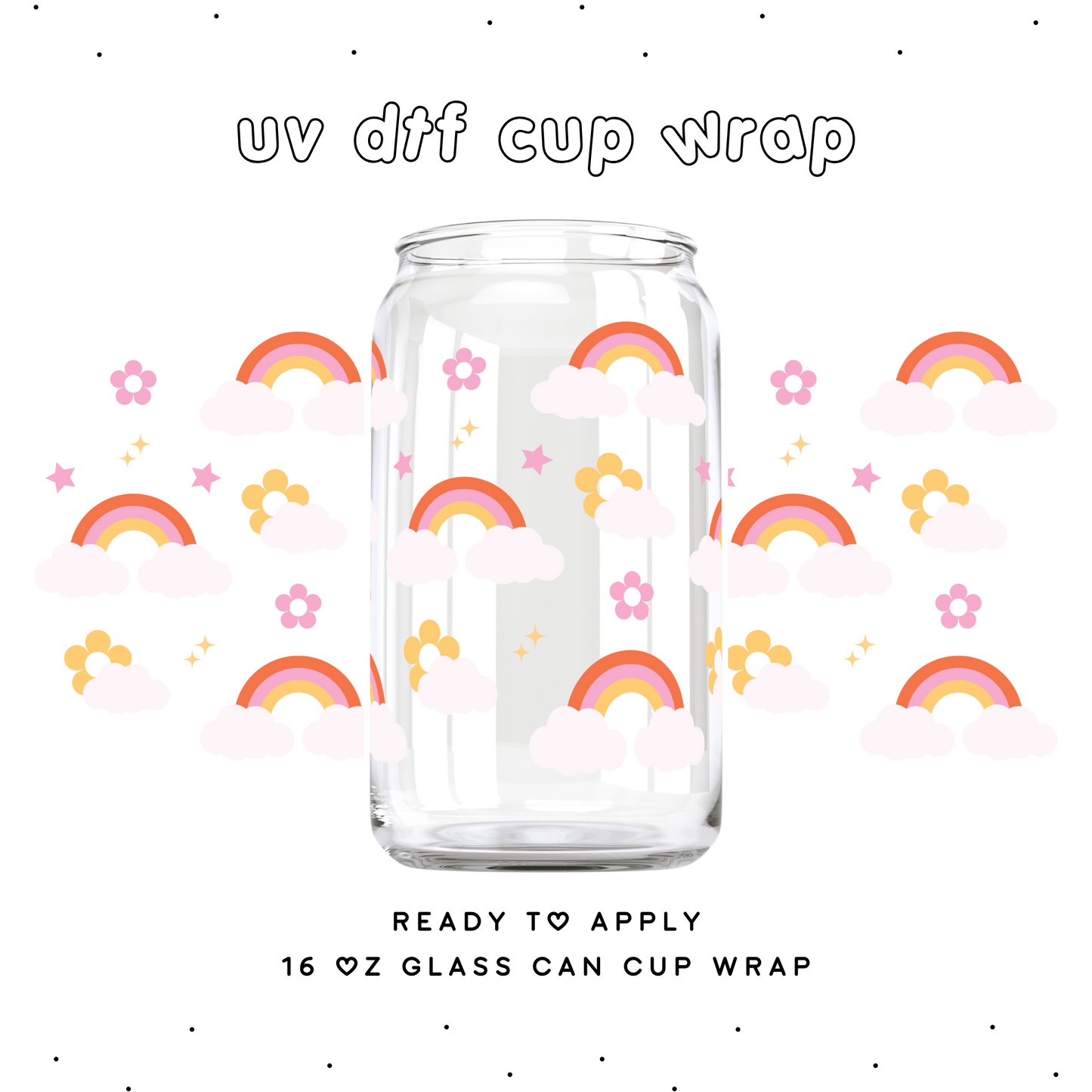 Retro Rainbow • UV DTF Cup Wrap