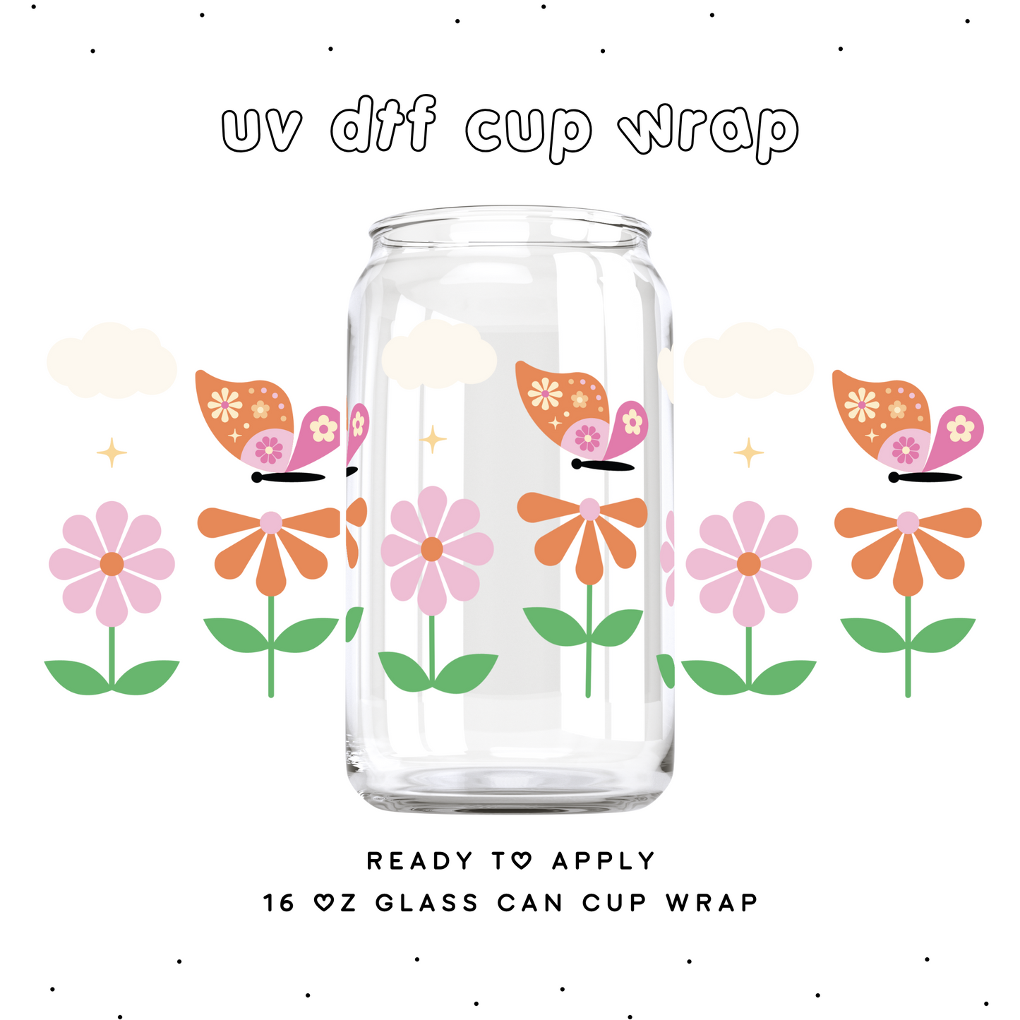 Butterfly Field • UV DTF Cup Wrap