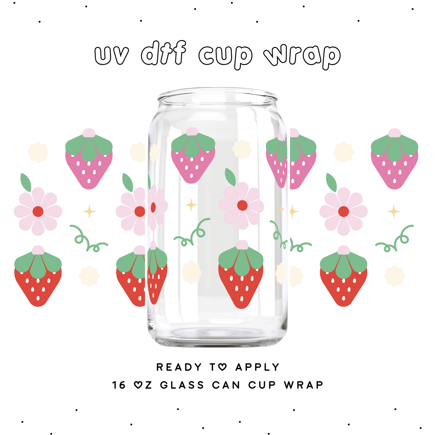 Strawberry Fields • UV DTF Cup Wrap