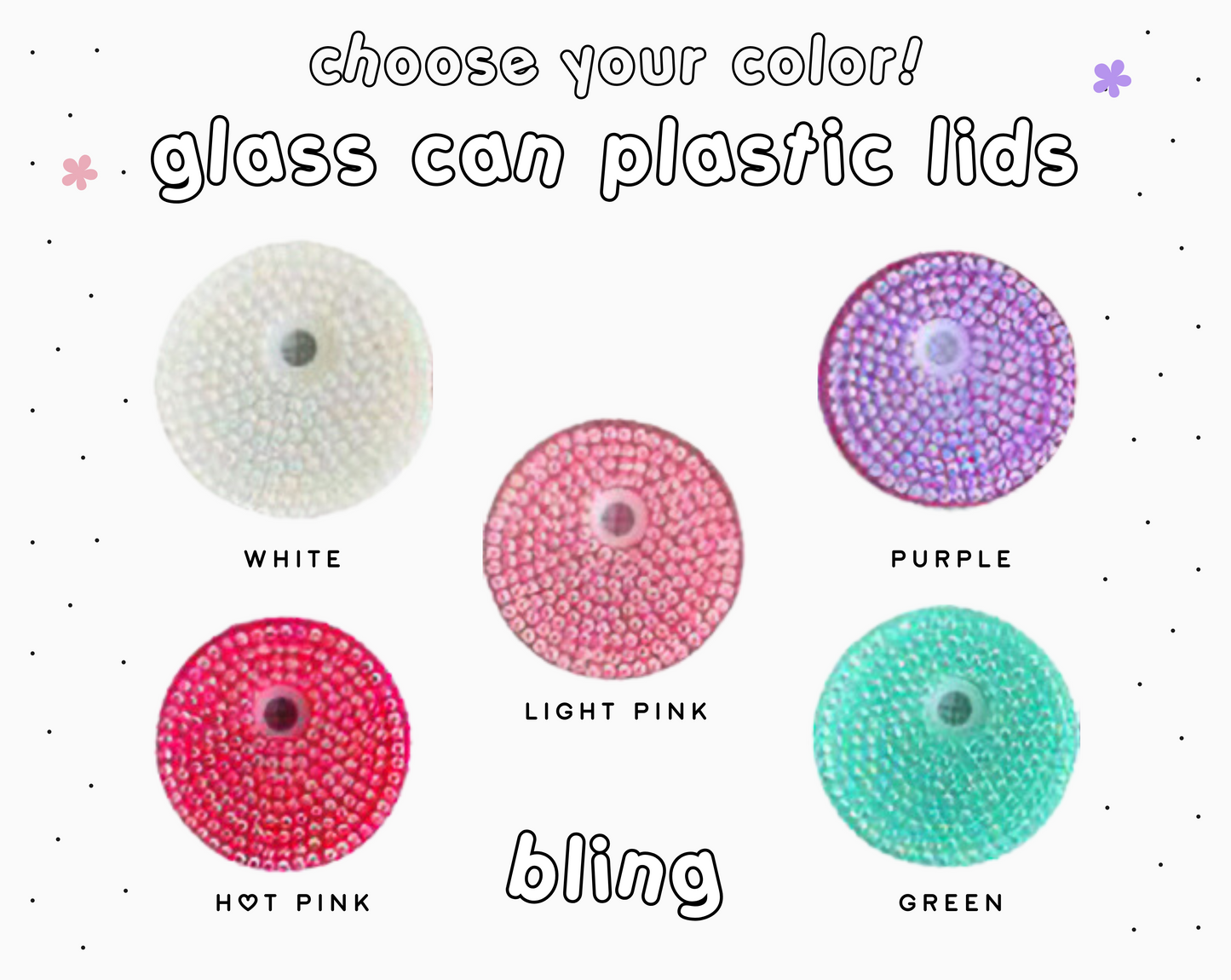 BLING Glass Can Plastic Lids